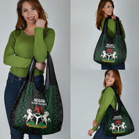 Nigeria Football Grocery Bag Go Super Falcons African Pattern