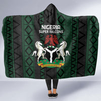 Custom Nigeria Football Hooded Blanket Go Super Falcons African Pattern