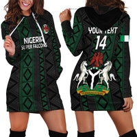 Custom Nigeria Football Hoodie Dress Go Super Falcons African Pattern - Wonder Print Shop