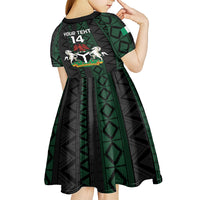 Custom Nigeria Football Kid Short Sleeve Dress Go Super Falcons African Pattern - Wonder Print Shop