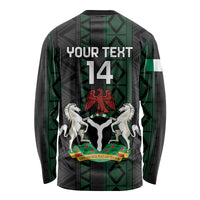 Custom Nigeria Football Long Sleeve Shirt Go Super Falcons African Pattern - Wonder Print Shop