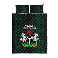 Nigeria Football Quilt Bed Set Go Super Falcons African Pattern - Wonder Print Shop