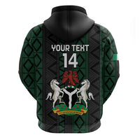 Custom Nigeria Football Zip Hoodie Go Super Falcons African Pattern - Wonder Print Shop