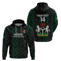 Custom Nigeria Football Zip Hoodie Go Super Falcons African Pattern - Wonder Print Shop