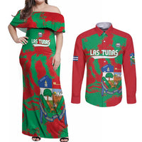La Tunas 2025 Baseball Custom Couples Matching Off Shoulder Maxi Dress and Long Sleeve Button Shirt Cuba Go Champions