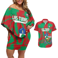 La Tunas 2025 Baseball Custom Couples Matching Off Shoulder Short Dress and Hawaiian Shirt Cuba Go Champions
