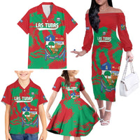 La Tunas 2025 Baseball Custom Family Matching Off The Shoulder Long Sleeve Dress and Hawaiian Shirt Cuba Go Champions