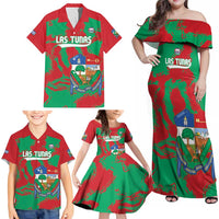 La Tunas 2025 Baseball Custom Family Matching Off Shoulder Maxi Dress and Hawaiian Shirt Cuba Go Champions