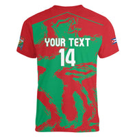 La Tunas 2025 Baseball Custom Women V-Neck T-Shirt Cuba Go Champions