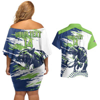 Kane County 2025 Baseball Custom Couples Matching Off Shoulder Short Dress and Hawaiian Shirt Come On Cougar