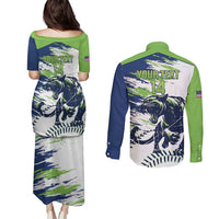 Kane County 2025 Baseball Custom Couples Matching Puletasi and Long Sleeve Button Shirt Come On Cougar