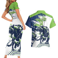 Kane County 2025 Baseball Custom Couples Matching Short Sleeve Bodycon Dress and Hawaiian Shirt Come On Cougar