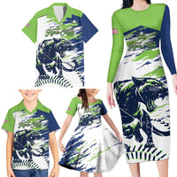Kane County 2025 Baseball Custom Family Matching Long Sleeve Bodycon Dress and Hawaiian Shirt Come On Cougar
