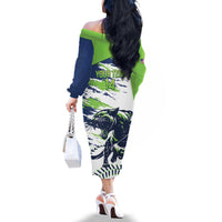 Kane County 2025 Baseball Custom Family Matching Off The Shoulder Long Sleeve Dress and Hawaiian Shirt Come On Cougar