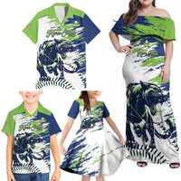 Kane County 2025 Baseball Custom Family Matching Off Shoulder Maxi Dress and Hawaiian Shirt Come On Cougar