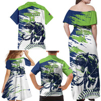 Kane County 2025 Baseball Custom Family Matching Off Shoulder Maxi Dress and Hawaiian Shirt Come On Cougar