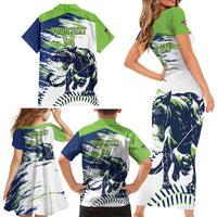 Kane County 2025 Baseball Custom Family Matching Short Sleeve Bodycon Dress and Hawaiian Shirt Come On Cougar