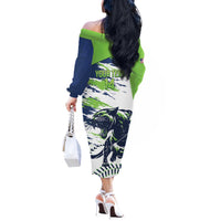 Kane County 2025 Baseball Custom Off The Shoulder Long Sleeve Dress Come On Cougar