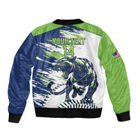 Kane County 2025 Baseball Custom Sleeve Zip Bomber Jacket Come On Cougar