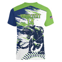 Kane County 2025 Baseball Custom Women V-Neck T-Shirt Come On Cougar