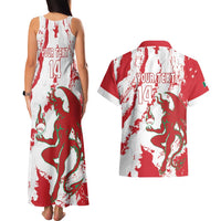 Diablos Rojos 2025 Baseball Custom Couples Matching Tank Maxi Dress and Hawaiian Shirt Come On Mexico