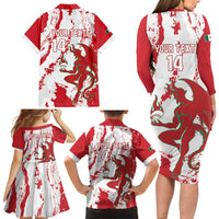 Diablos Rojos 2025 Baseball Custom Family Matching Long Sleeve Bodycon Dress and Hawaiian Shirt Come On Mexico