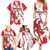 Diablos Rojos 2025 Baseball Custom Family Matching Summer Maxi Dress and Hawaiian Shirt Come On Mexico