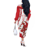 Diablos Rojos 2025 Baseball Custom Off The Shoulder Long Sleeve Dress Come On Mexico