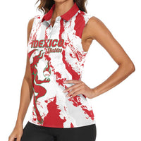 Diablos Rojos 2025 Baseball Custom Women Sleeveless Polo Shirt Come On Mexico