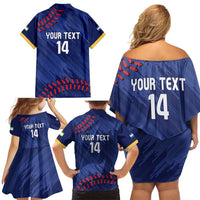 Chinandega 2025 Baseball Custom Family Matching Off Shoulder Short Dress and Hawaiian Shirt Come On Tigres