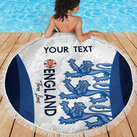 Custom England Football Beach Blanket 2024 Go Champions Three Lions - Wonder Print Shop
