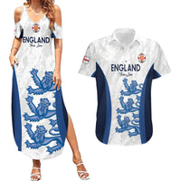 Custom England Football Couples Matching Summer Maxi Dress and Hawaiian Shirt 2024 Go Champions Three Lions - Wonder Print Shop