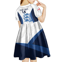 Custom England Football Kid Short Sleeve Dress 2024 Go Champions Three Lions - Wonder Print Shop