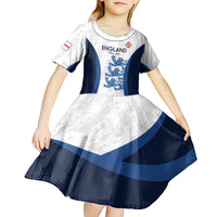 Custom England Football Kid Short Sleeve Dress 2024 Go Champions Three Lions - Wonder Print Shop