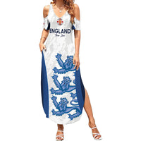 Custom England Football Summer Maxi Dress 2024 Go Champions Three Lions - Wonder Print Shop
