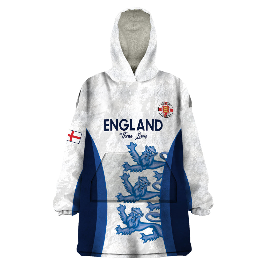 Custom England Football Wearable Blanket Hoodie 2024 Go Champions Three Lions