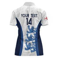 Custom England Football Women Polo Shirt 2024 Go Champions Three Lions - Wonder Print Shop