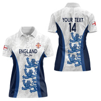 Custom England Football Women Polo Shirt 2024 Go Champions Three Lions - Wonder Print Shop