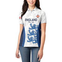 Custom England Football Women Polo Shirt 2024 Go Champions Three Lions - Wonder Print Shop