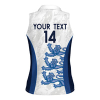 Custom England Football Women Sleeveless Polo Shirt 2024 Go Champions Three Lions - Wonder Print Shop