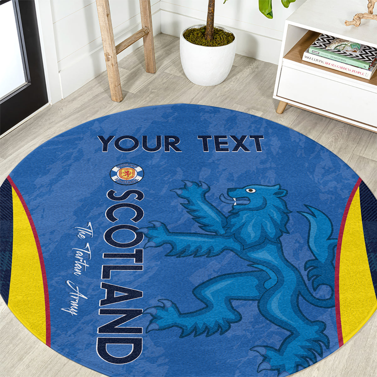 Custom Scotland Football Round Carpet 2024 Go Champions Scottish