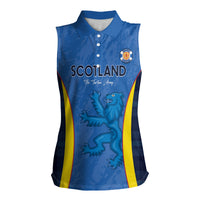Custom Scotland Football Women Sleeveless Polo Shirt 2024 Go Champions Scottish - Wonder Print Shop
