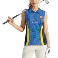 Custom Scotland Football Women Sleeveless Polo Shirt 2024 Go Champions Scottish - Wonder Print Shop
