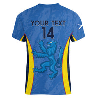 Custom Scotland Football Women V-Neck T-Shirt 2024 Go Champions Scottish - Wonder Print Shop