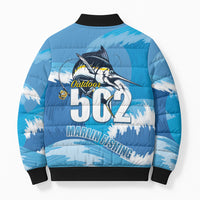 Blue Marlin Fishing Guatemala Bomber Puffer Jacket Makaira Nigricans 502 Outdoor Hobby