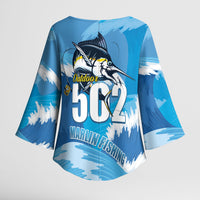 Blue Marlin Fishing Guatemala Kimono Sleeve Blouse Makaira Nigricans 502 Outdoor Hobby
