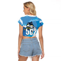 Blue Marlin Fishing Guatemala Raglan Cropped T Shirt Makaira Nigricans 502 Outdoor Hobby