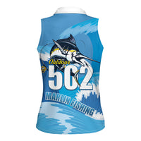 Blue Marlin Fishing Guatemala Women Sleeveless Polo Shirt Makaira Nigricans 502 Outdoor Hobby