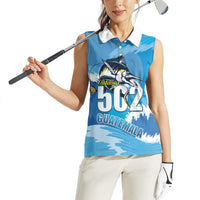 Blue Marlin Fishing Guatemala Women Sleeveless Polo Shirt Makaira Nigricans 502 Outdoor Hobby