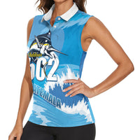 Blue Marlin Fishing Guatemala Women Sleeveless Polo Shirt Makaira Nigricans 502 Outdoor Hobby